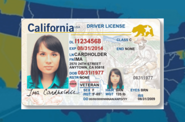 Licencia de conducir de California y mapa de EE. UU. - Licencia para indocumentados