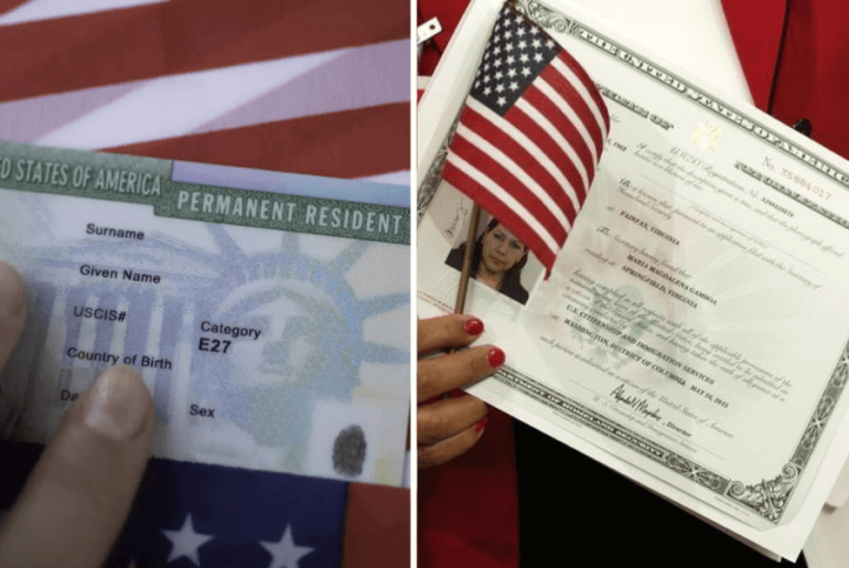 Persona con tarjeta de residente permanente y certificado de naturalización - Diferencia entre residente y ciudadano