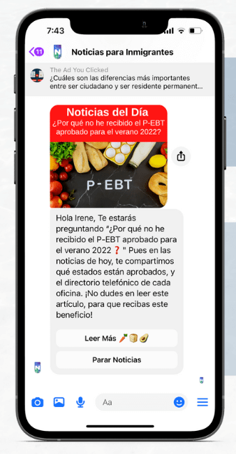 noticias para inmigrantes newsletter sample story