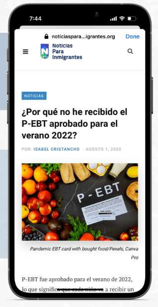 noticias para inmigrantes newsletter sample story