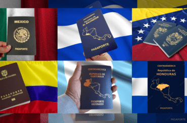 Pasaportes y banderas de países latinoamericanos - Consulados en EE.UU. 2022